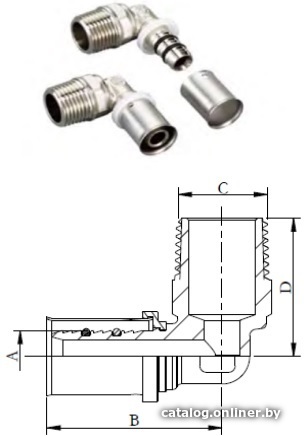 

Фитинг Rifeng F5-L1216x3/4 (никель)