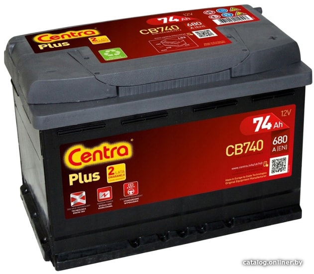 

Автомобильный аккумулятор Centra Plus CB740 (74 А·ч)