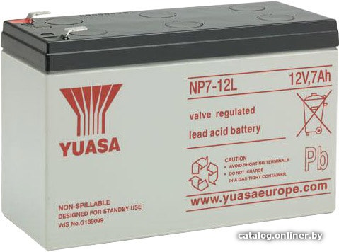 

Аккумулятор для ИБП Yuasa NP7-12L (12В/7 А·ч)