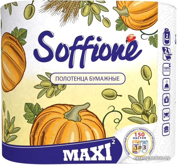 

Бумажные полотенца Soffione Maxi целлюлозные (2 рулона)