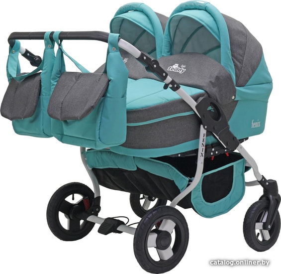

Универсальная коляска Bart-Plast Fenix Duo (2 в 1, 03 серый/бирюза)