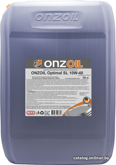 

Моторное масло ONZOIL Optimal SL 10W-40 19л