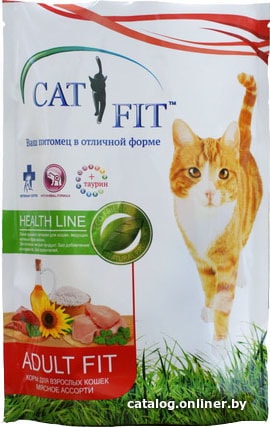 

Сухой корм для кошек Cat Fit Для взрослых кошек мясное ассорти 0.4 кг