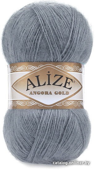 

Пряжа для вязания Alize Angora gold 87 (550 м, угольно-серый)