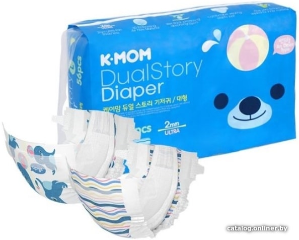 

Подгузники K-MOM Dual Story L (10-14 кг) 56 шт