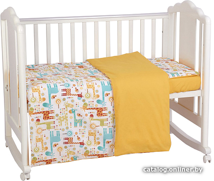 

Постельное белье Polini Kids Жирафы (3 предмета, желтый)