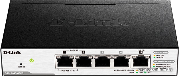 

Настраиваемый коммутатор D-Link DGS-1100-05PD/U