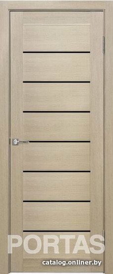 

Межкомнатная дверь Portas S21 90x200 (лиственница крем, стекло lacobel черный лак)