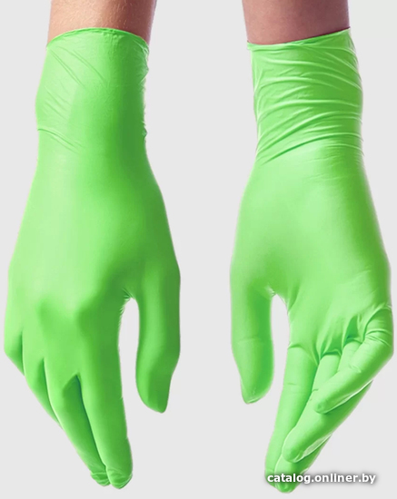 

Нитровиниловые перчатки Wally Plastic L (100 шт, зеленый)