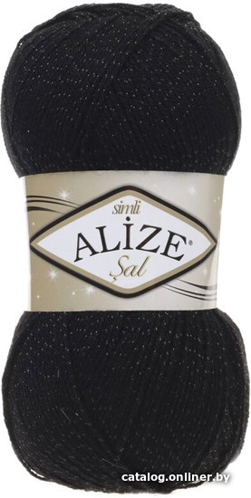 

Пряжа для вязания Alize Sal simli 60 (460 м, черный)