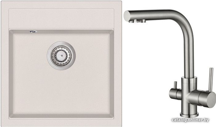 

Кухонная мойка Aquasanita Tesa SQT100W + Akvaduo 2663 (силика 111/никель 002)