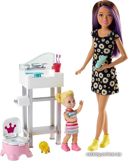 

Кукла Barbie Skipper Babysitters Inc. Doll and Playset FJB01