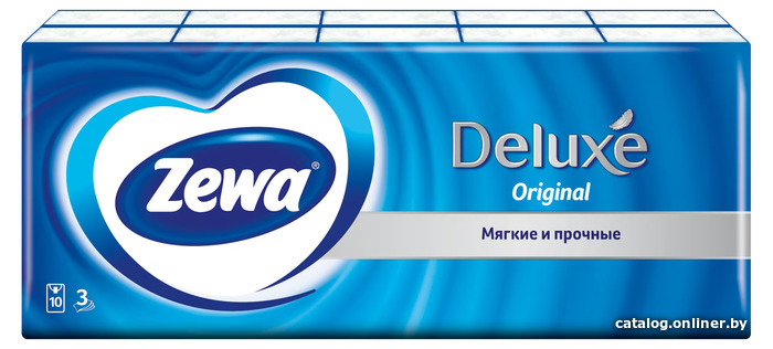 

Бумажные салфетки Zewa Deluxe Original 3 слоя (10x10 уп.)