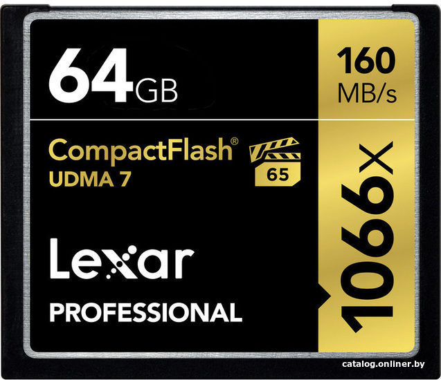 

Карта памяти Lexar Professional 1066x CompactFlash LCF64GCRB1066 64GB