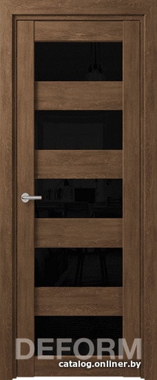 

Межкомнатная дверь Юркас Deform D12 ДО 90x200 (дуб шале корица/lacobel черный лак)