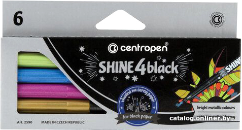 

Маркер художественный Centropen Shine 4 Black 625900601 (6 цв)
