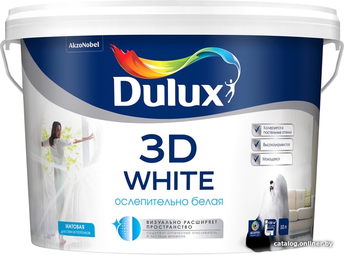 

Краска Dulux 3D White Matt (10 л)