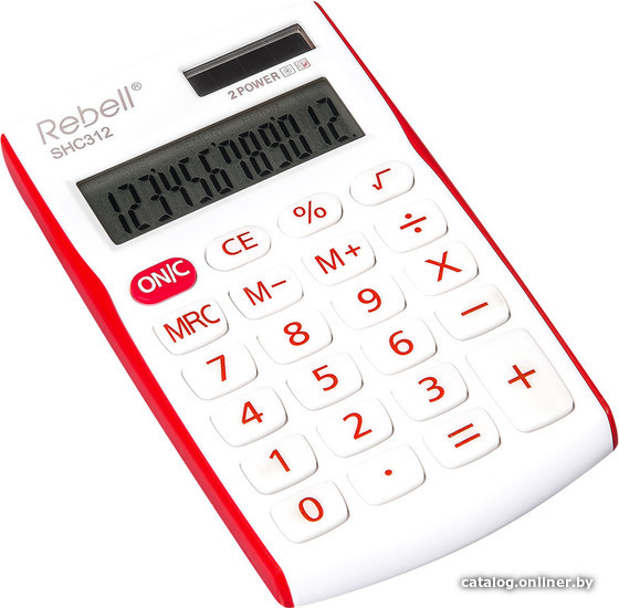 

Калькулятор Rebell SHC312+RD (белый/красный)