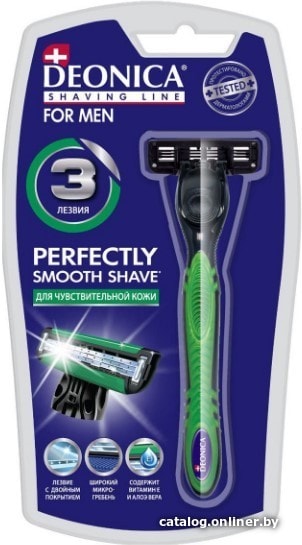 

Бритвенный станок Deonica For Men 3 лезвия, 1 сменная кассета