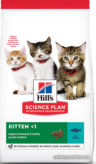 

Сухой корм для кошек Hill's Science Plan Kitten Tuna для котят для здорового роста и развития, с тунцом 300 г