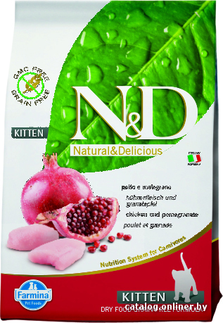 

Сухой корм для кошек Farmina N&D Grain Free Cat Chicken & Pomegranate Kitten 10 кг