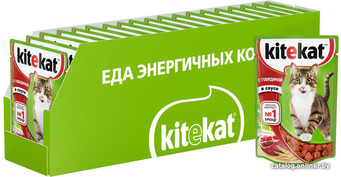 

Пресервы Kitekat с говядиной в соусе 28x85 г