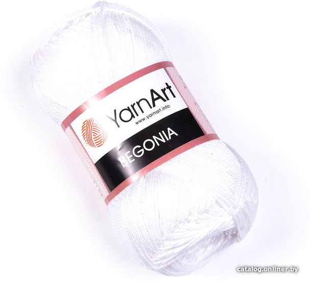 

Пряжа для вязания Yarnart Begonia 100% мерсеризованный хлопок 1000 50 г (169 м, белый)