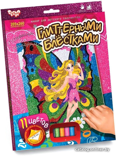 

Набор для рисования Danko Toys Раскраска глитерными блестками по номерам. Фея РГН-02-05