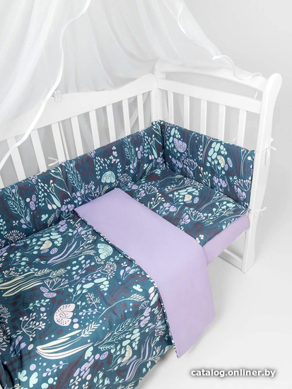 

Бампер в кроватку Amarobaby Flower Dreams AMARO-3104-FD (4 подушки, фиолетовый)