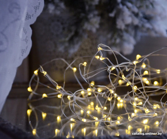 

Гирлянда росы Twinkle Нить\батарейка 100led 093/2 (теплый белый)