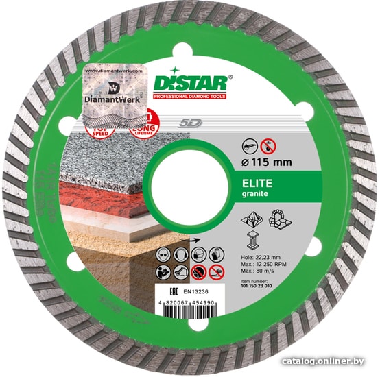 

Отрезной диск алмазный Distar 1A1R Turbo 115x2.2x8x22.23 Elite 10115023009