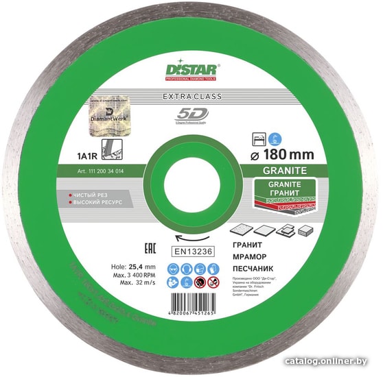 

Отрезной диск алмазный Distar 1A1R 180x1.4x8.5x25.4 Granite 11120034014