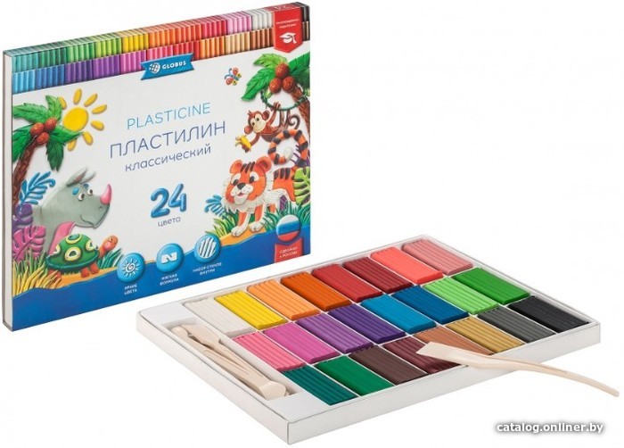 

Пластилин Globus Классический ПЛ24-06К (24 цв)