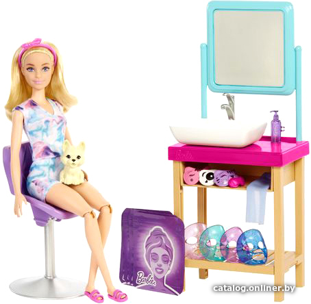 

Кукла Barbie Sparkle Mask Day Spa Playset HCM82