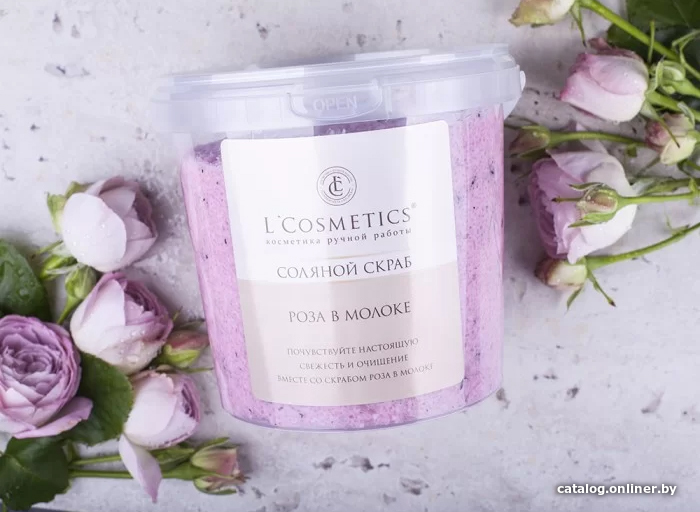 

L'Cosmetics Скраб для тела Соляной Роза в молоке 1000 г