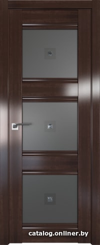 

Межкомнатная дверь ProfilDoors 4X 80x200 (орех сиена/графит с прозрачным квадратным фьюзингом)