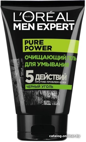 

L'Oreal Гель для умывания Men Expert Pure Power Черый Уголь 100 мл