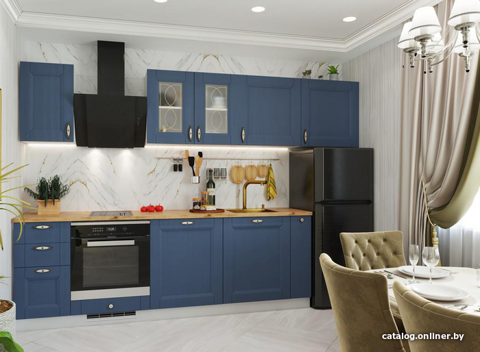 

Готовая кухня МК Стиль Chalet 2.4 м (массив деним)