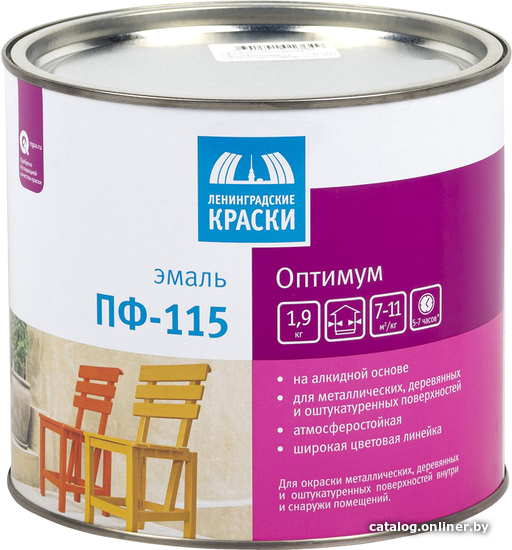 

Эмаль Ленинградские краски Оптимум ПФ-115 1.9 (голубой)