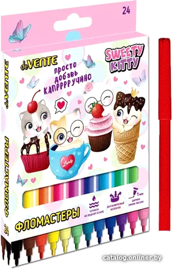 

Фломастеры deVente Sweet Cats 5083200 (24 цвета)