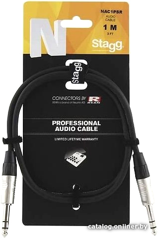 

Кабель Stagg NAC1PSR 6.3 мм - 6.3 мм (1 м, черный)