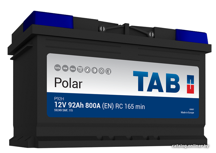 

Автомобильный аккумулятор TAB Polar (92 А·ч) (246292)