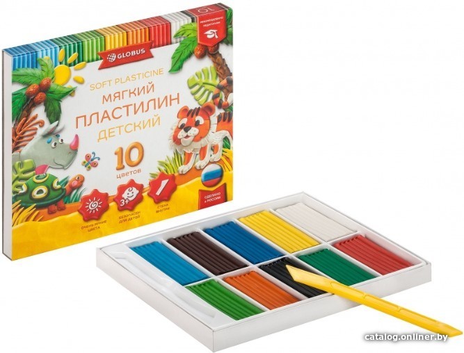 

Пластилин Globus Классический ПЛ10Д (10 цв)