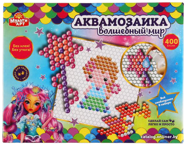 

Набор для создания поделок/игрушек MultiArt Аквамозаика Волшебный мир ABMA400-10