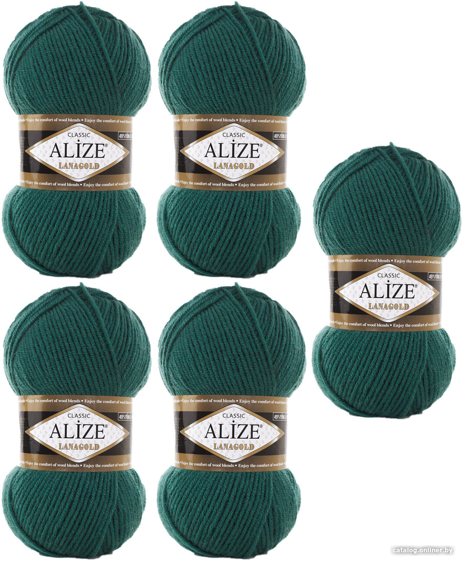 

Набор пряжи для вязания Alize Lanagold 507 (240 м, античный зеленый, 5 мотков)