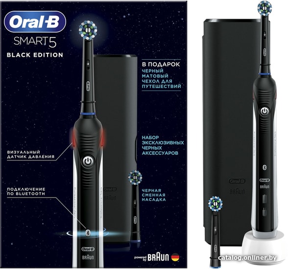 

Электрическая зубная щетка Oral-B Smart 5 CrossAction D601.523.5X (черный)