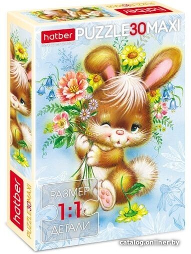 

Мозаика/пазл Hatber Maxi Зайка с цветами 30ПЗ4_00061