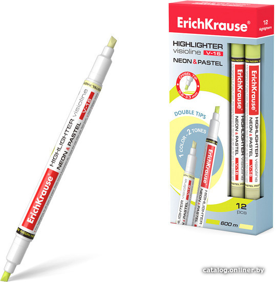 

Текстовыделитель Erich Krause Visioline V-16 Neon+Pastel 56015 (желтый)