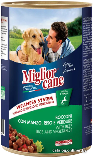 

Консервированный корм для собак Migliorcane Beef & Rice & Vegetables 1.25 кг