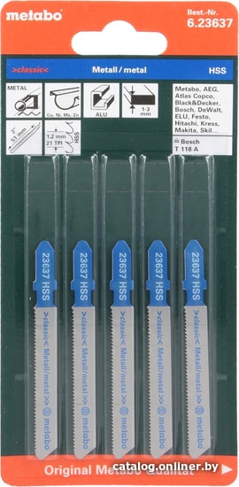 

Набор пильных полотен Metabo 623637000 (5 предметов)